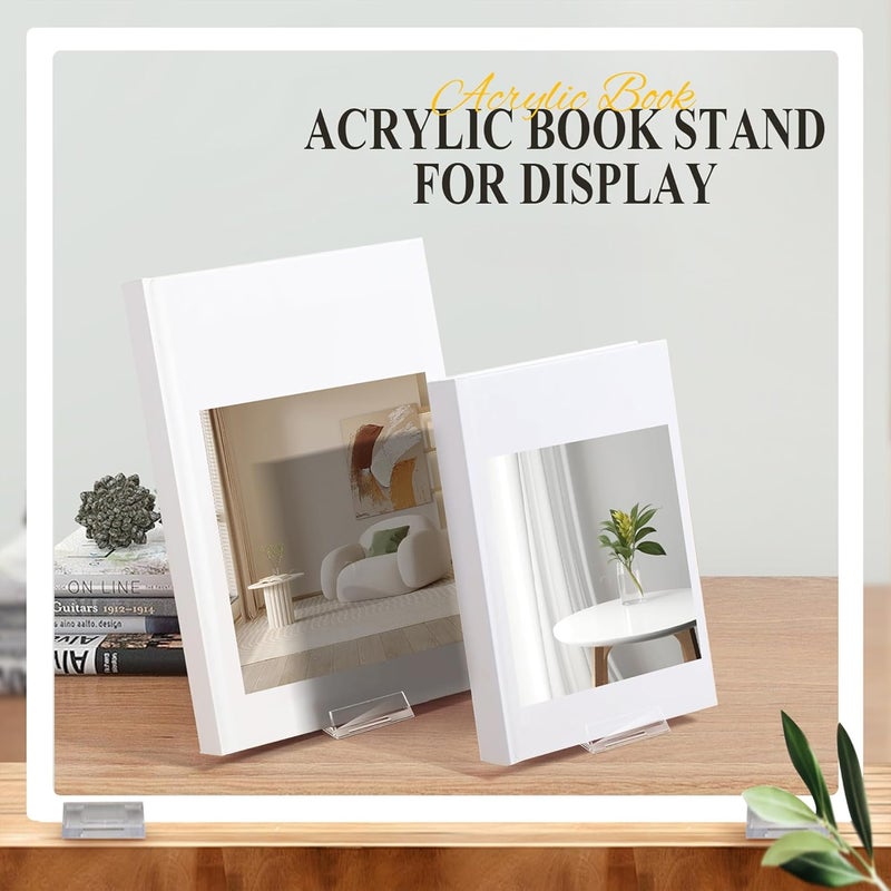 BoundlesEcho 12 Pack Clear Acrylic Desktop Adjustable Display Stand & Book Holder for Phone Magazine Picture Comic Album CD Postcard Artwork Plate Clutch Bag - Home Office back to School - Image 2